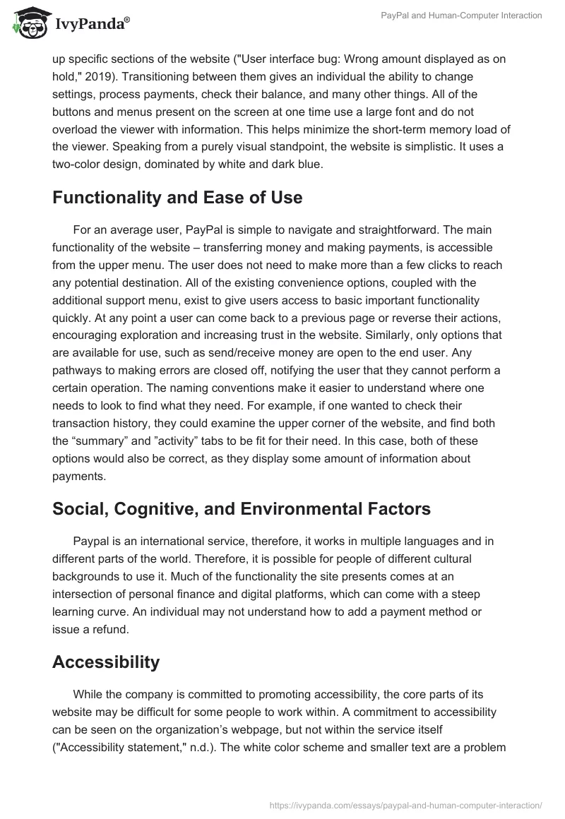 PayPal and Human-Computer Interaction. Page 2