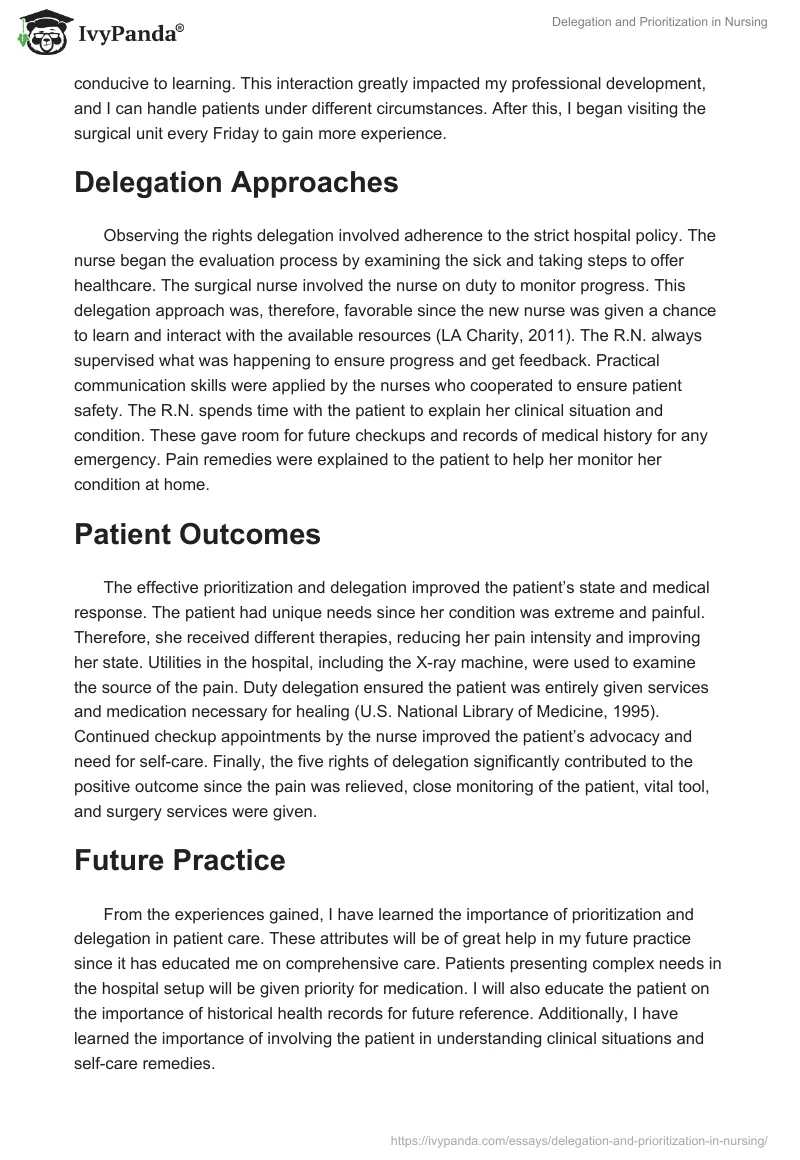 Delegation and Prioritization in Nursing. Page 2