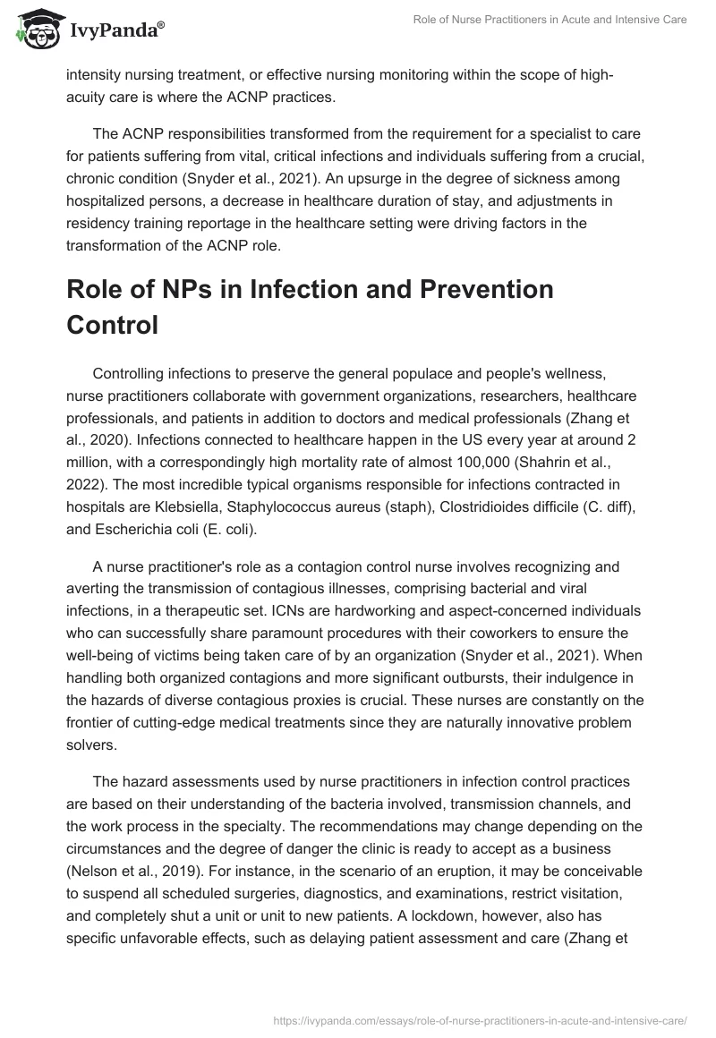 Role of Nurse Practitioners in Acute and Intensive Care. Page 3