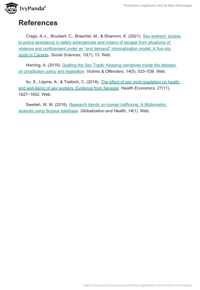 Prostitution Legalization and Its Main Advantages. Page 2