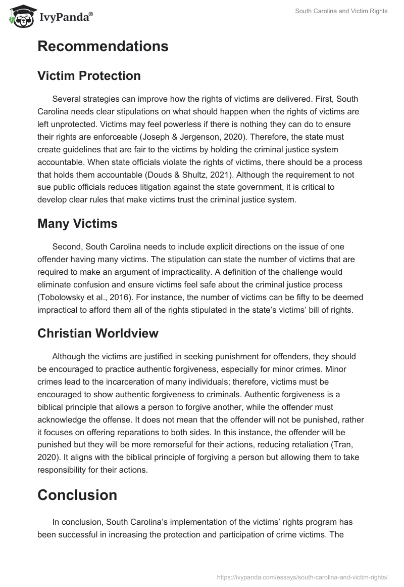 South Carolina and Victim Rights. Page 4