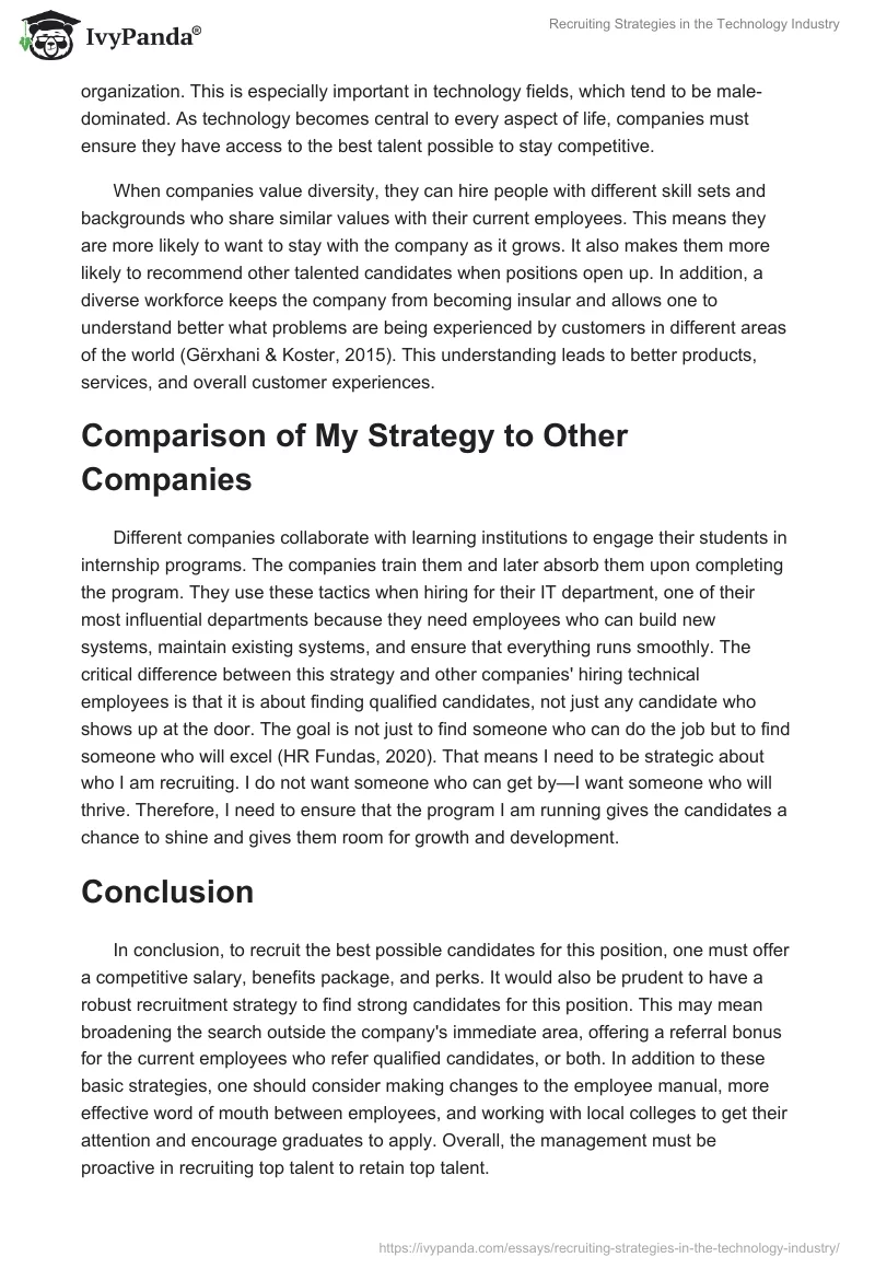 Recruiting Strategies in the Technology Industry. Page 3