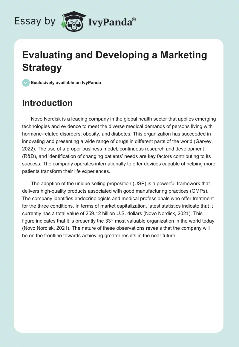 Evaluating and Developing a Marketing Strategy. Page 1