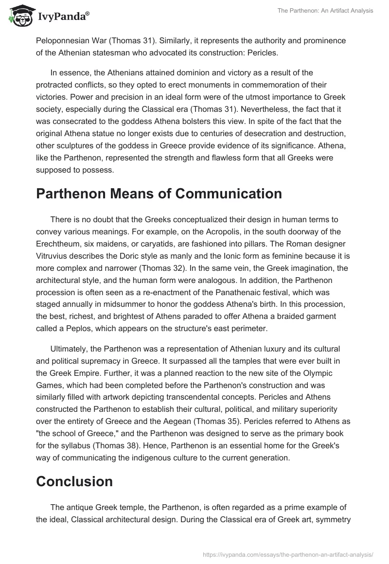 The Parthenon: An Artifact Analysis. Page 3