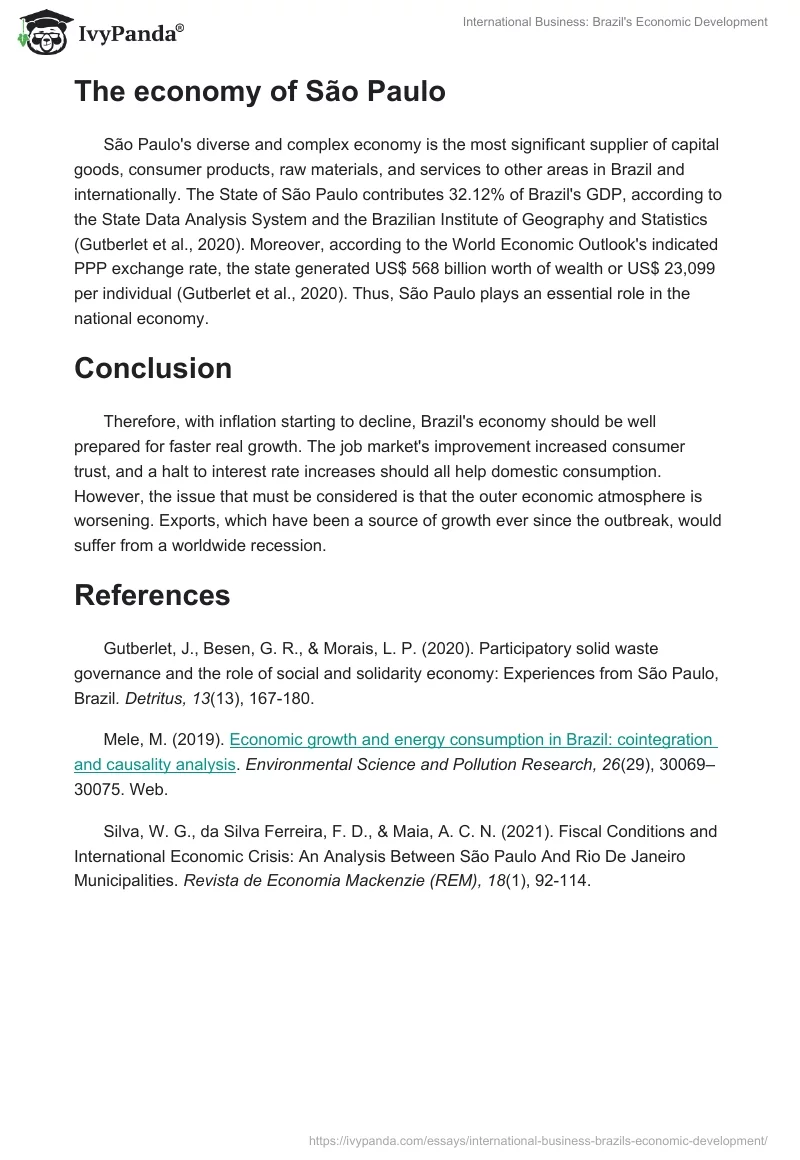 International Business: Brazil's Economic Development. Page 2