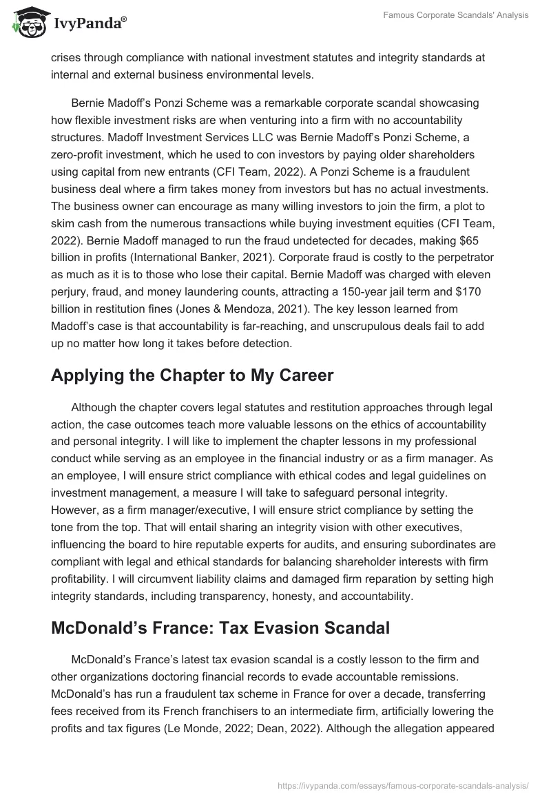 Famous Corporate Scandals' Analysis. Page 3