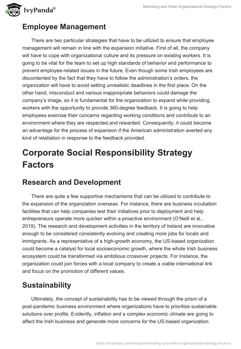 Marketing and Other Organizational Strategy Factors. Page 3