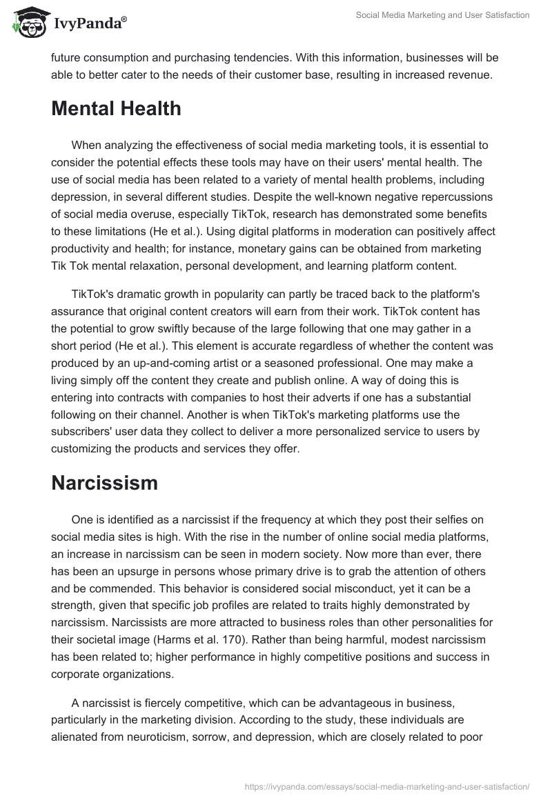 Social Media Marketing and User Satisfaction. Page 2