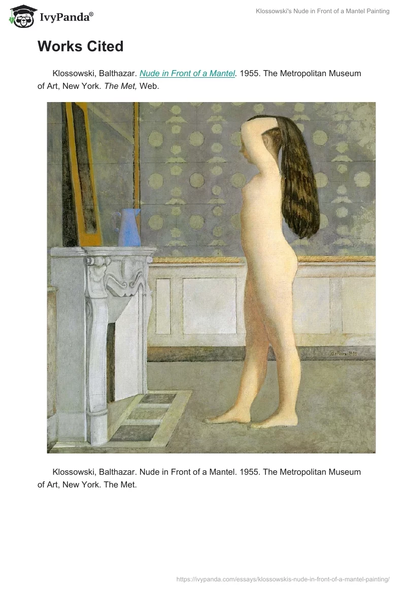 Klossowski's Nude in Front of a Mantel Painting. Page 3