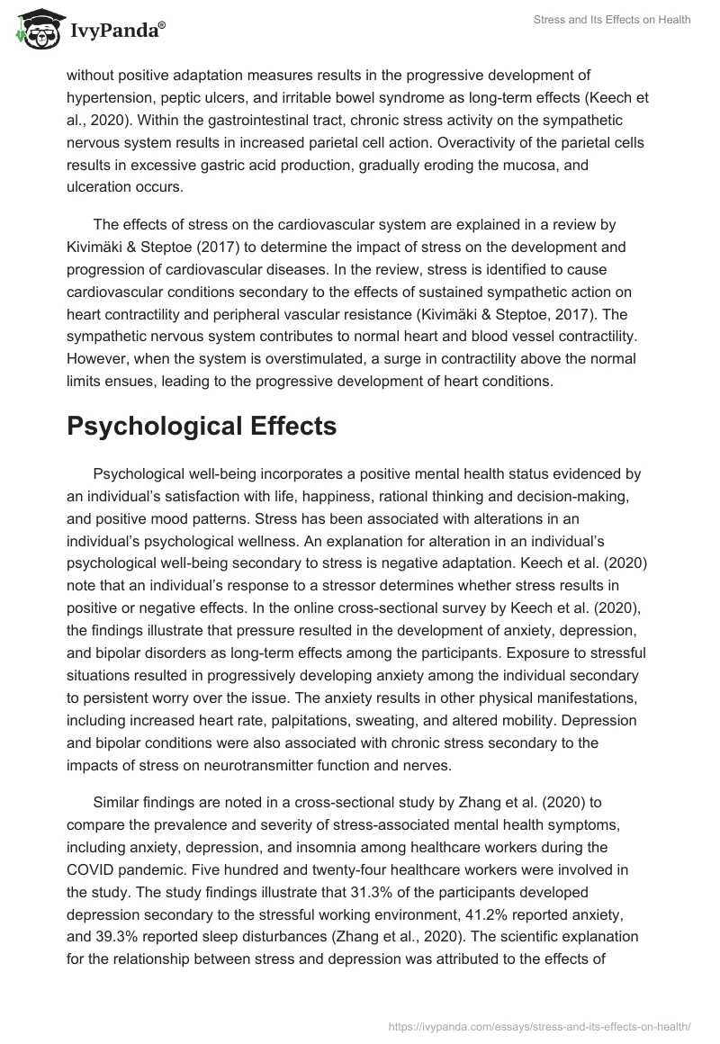 Stress and Its Effects on Health. Page 2