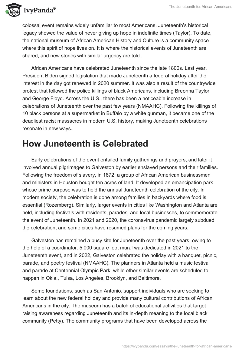The Juneteenth for African Americans. Page 2