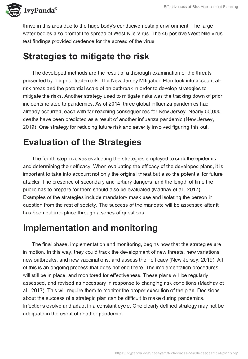 Effectiveness of Risk Assessment Planning. Page 2