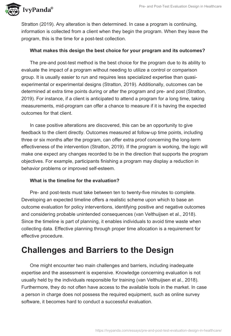 Pre- and Post-Test Evaluation Design in Healthcare. Page 2