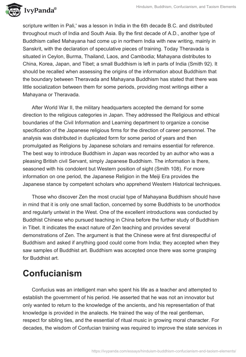 Hinduism, Buddhism, Confucianism, and Taoism Elements. Page 3