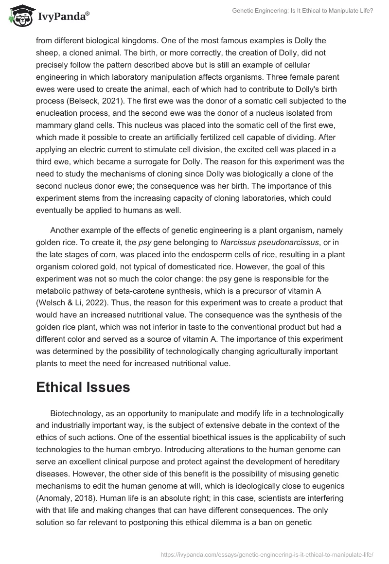 Genetic Engineering: Is It Ethical to Manipulate Life?. Page 2