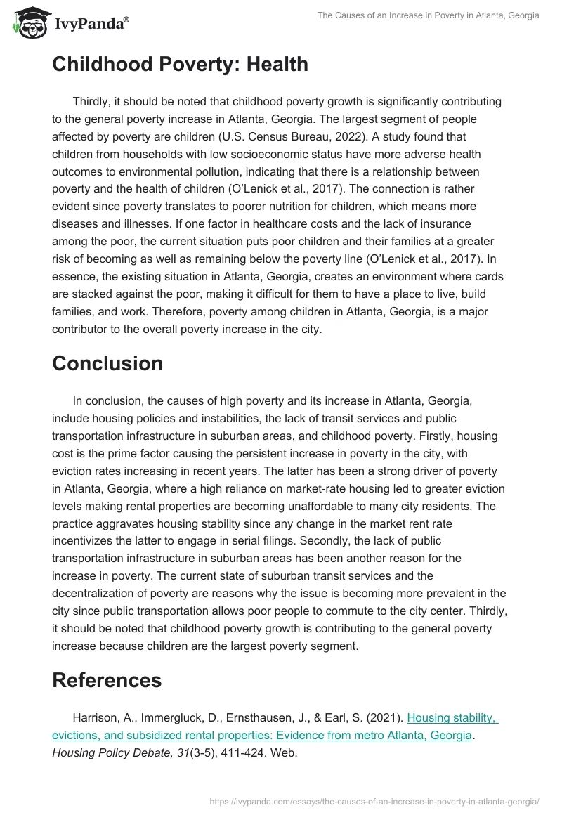 The Causes of an Increase in Poverty in Atlanta, Georgia. Page 3