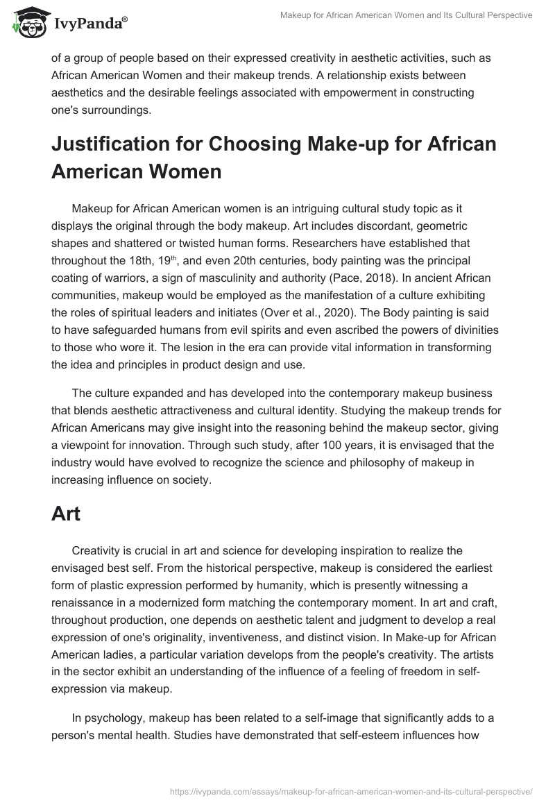 Makeup for African American Women and Its Cultural Perspective. Page 2