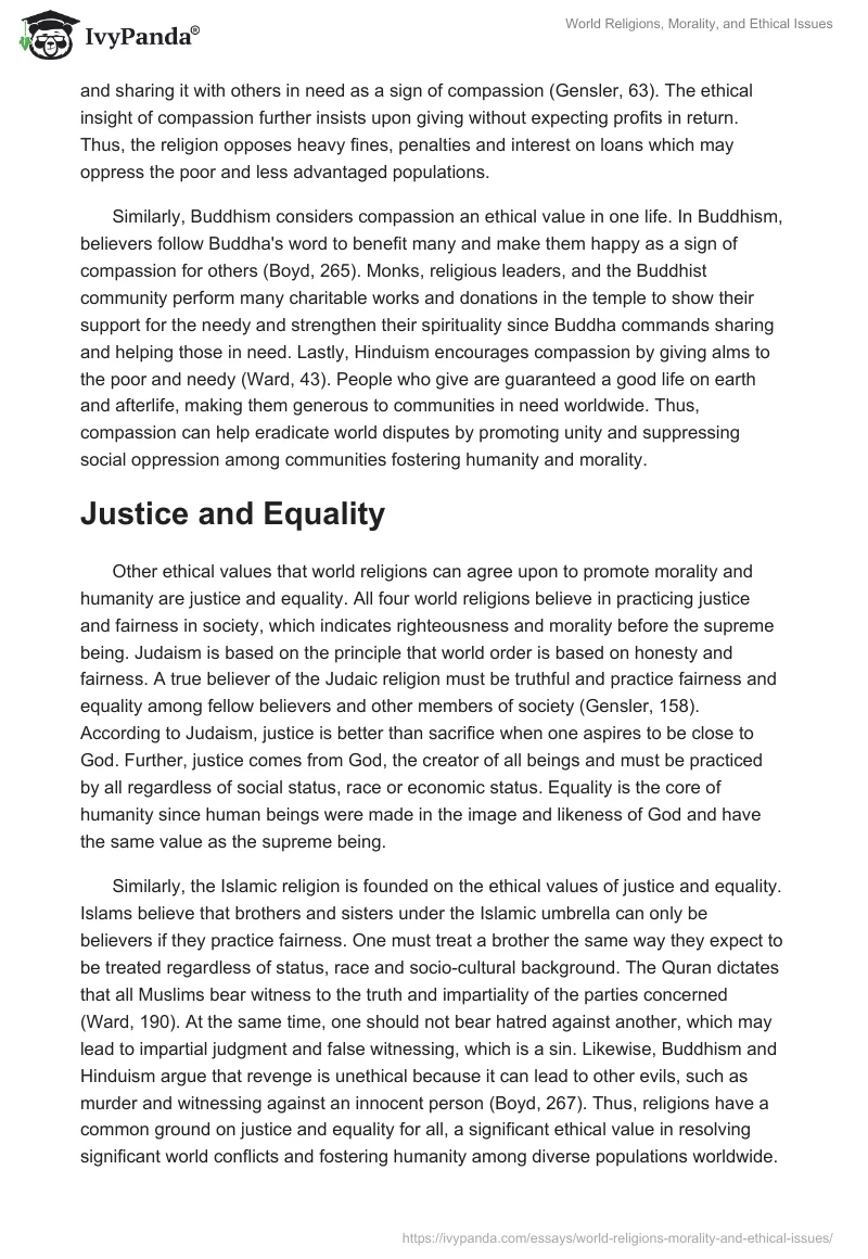 World Religions, Morality, and Ethical Issues. Page 2