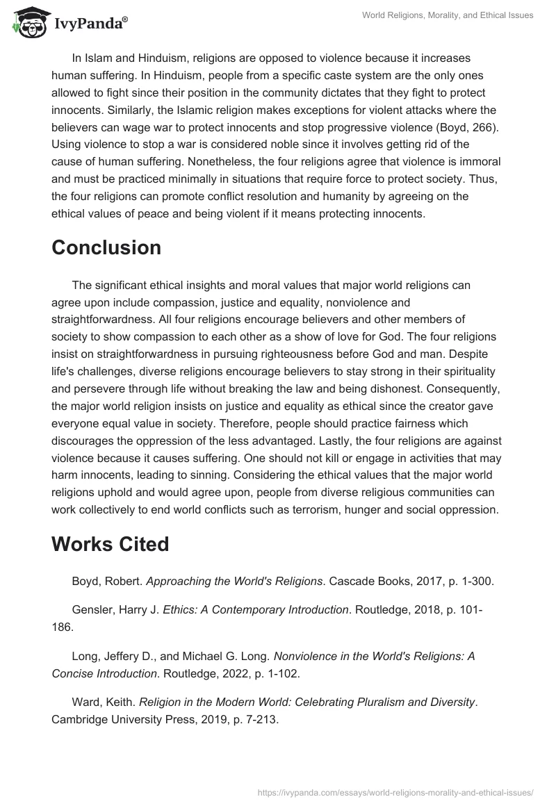 World Religions, Morality, and Ethical Issues. Page 4
