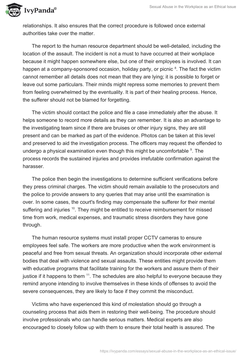 Sexual Abuse in the Workplace as an Ethical Issue. Page 3