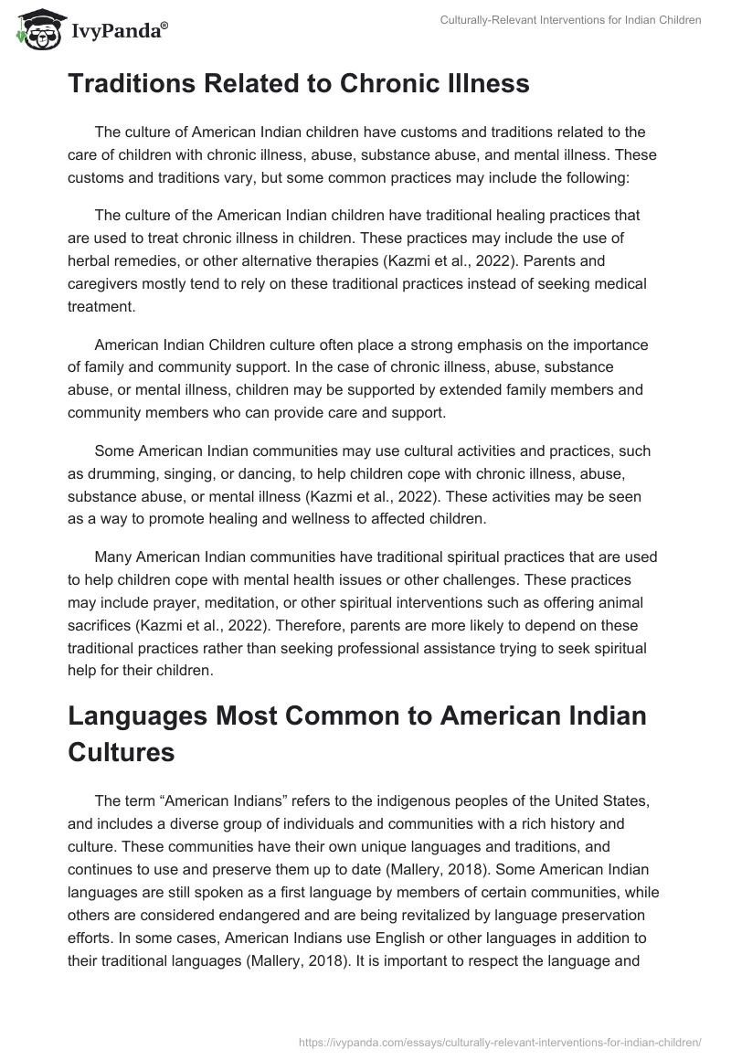 Culturally-Relevant Interventions for Indian Children. Page 2
