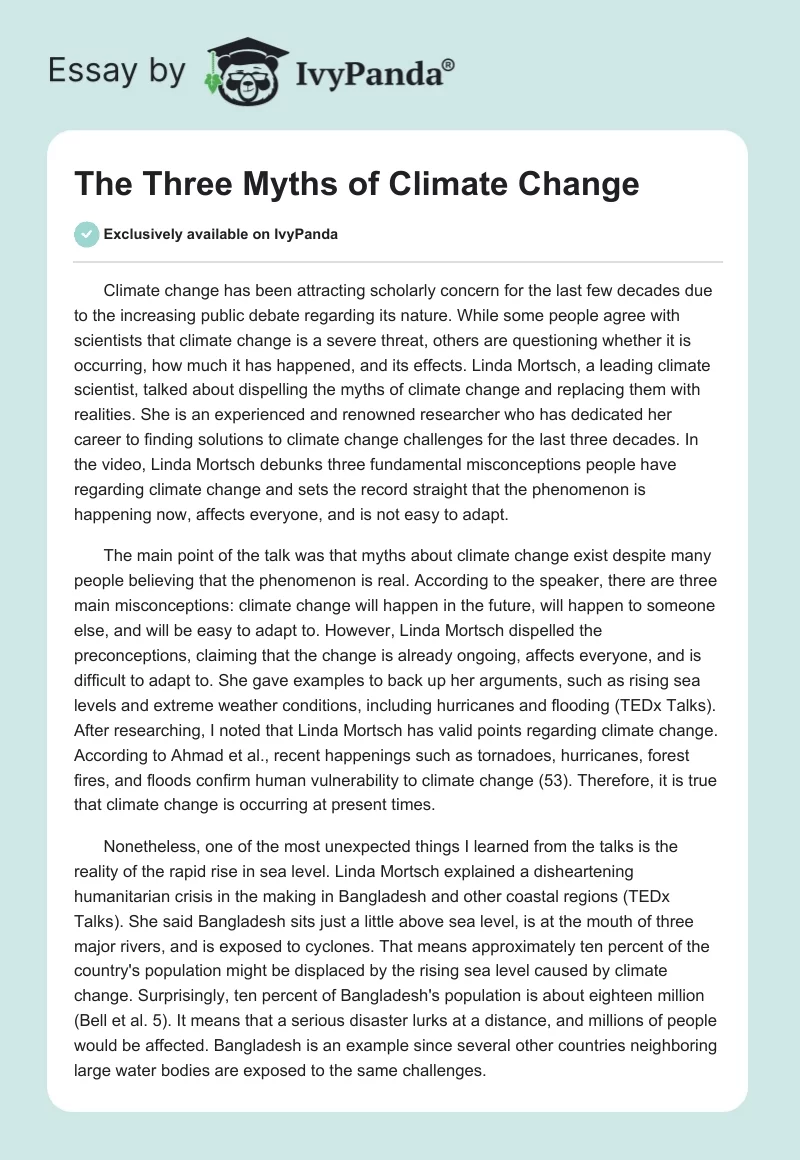 The Three Myths of Climate Change. Page 1