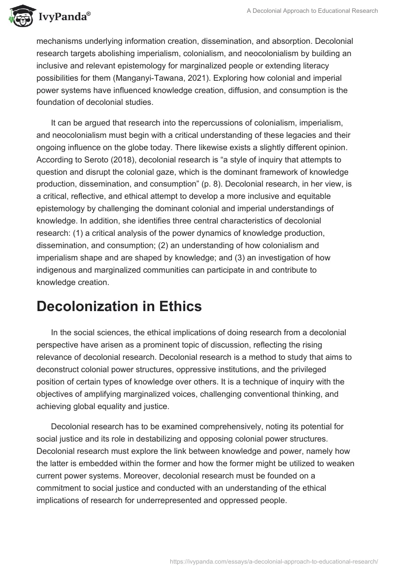 A Decolonial Approach to Educational Research. Page 2