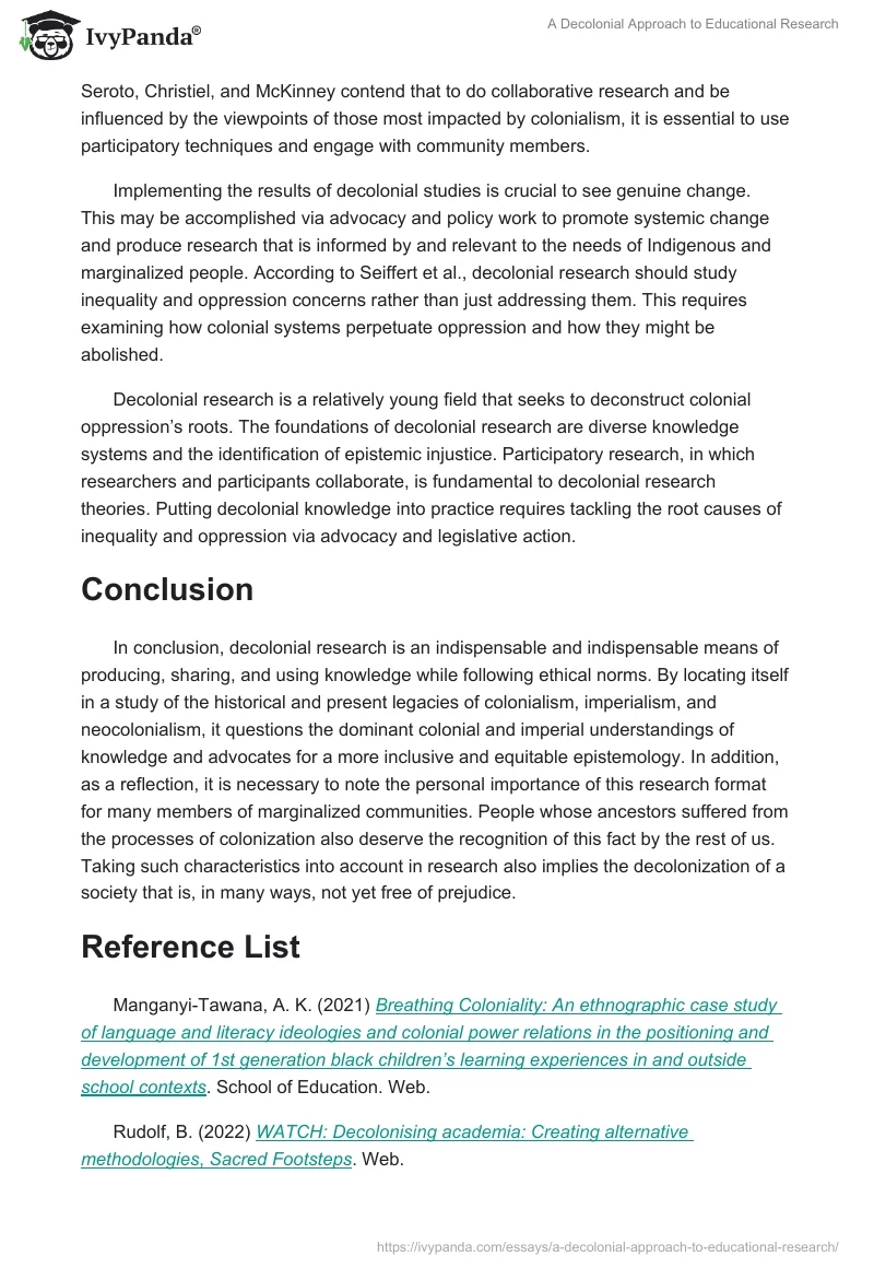 A Decolonial Approach to Educational Research. Page 4
