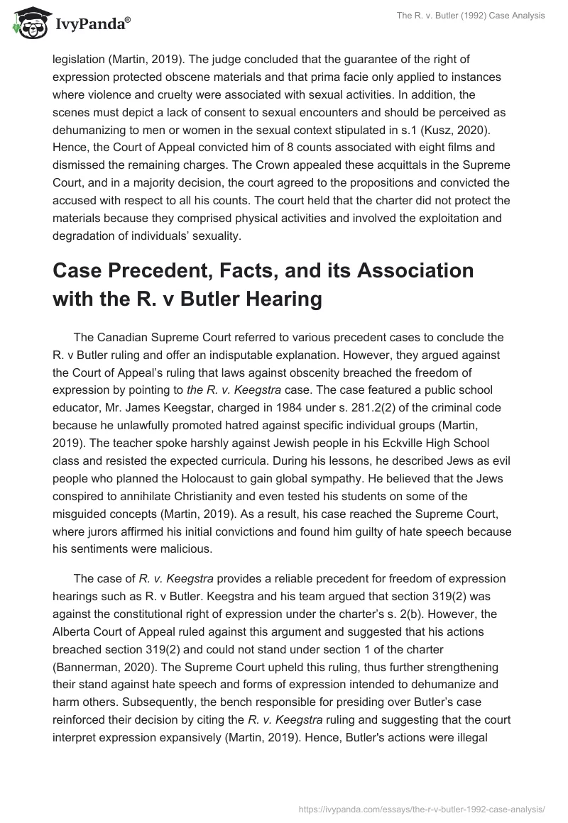 The R. v. Butler (1992) Case Analysis. Page 2