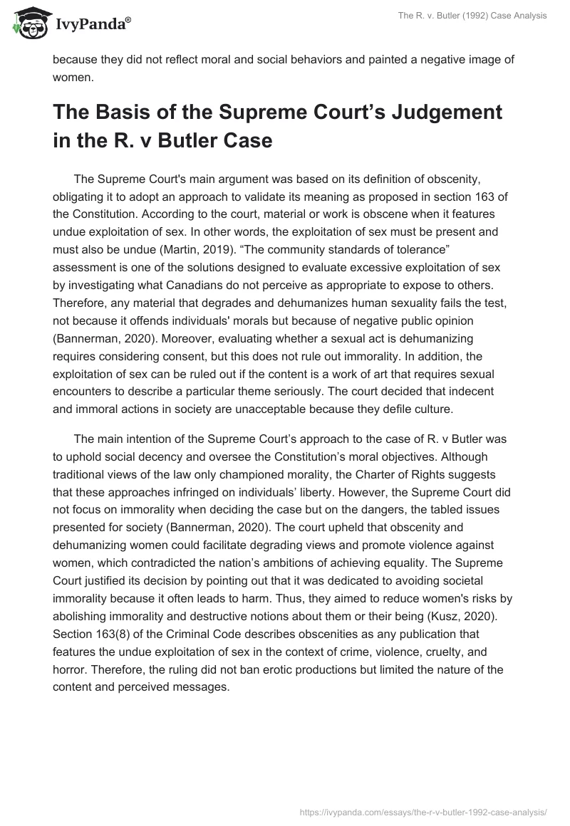 The R. v. Butler (1992) Case Analysis. Page 3