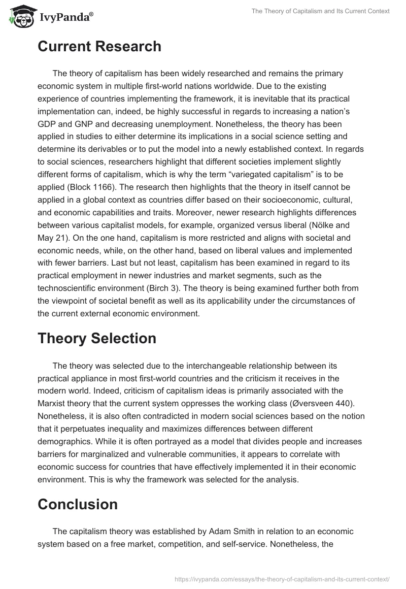 The Theory of Capitalism and Its Current Context. Page 3