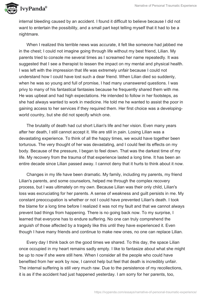 Narrative of Personal Traumatic Experience. Page 3