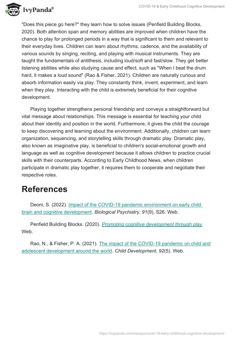 COVID-19 & Early Childhood Cognitive Development. Page 2