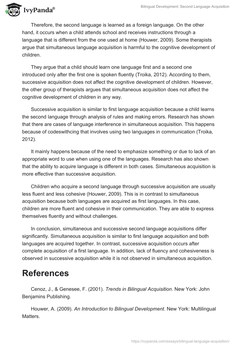 Bilingual Development: Second Language Acquisition. Page 2