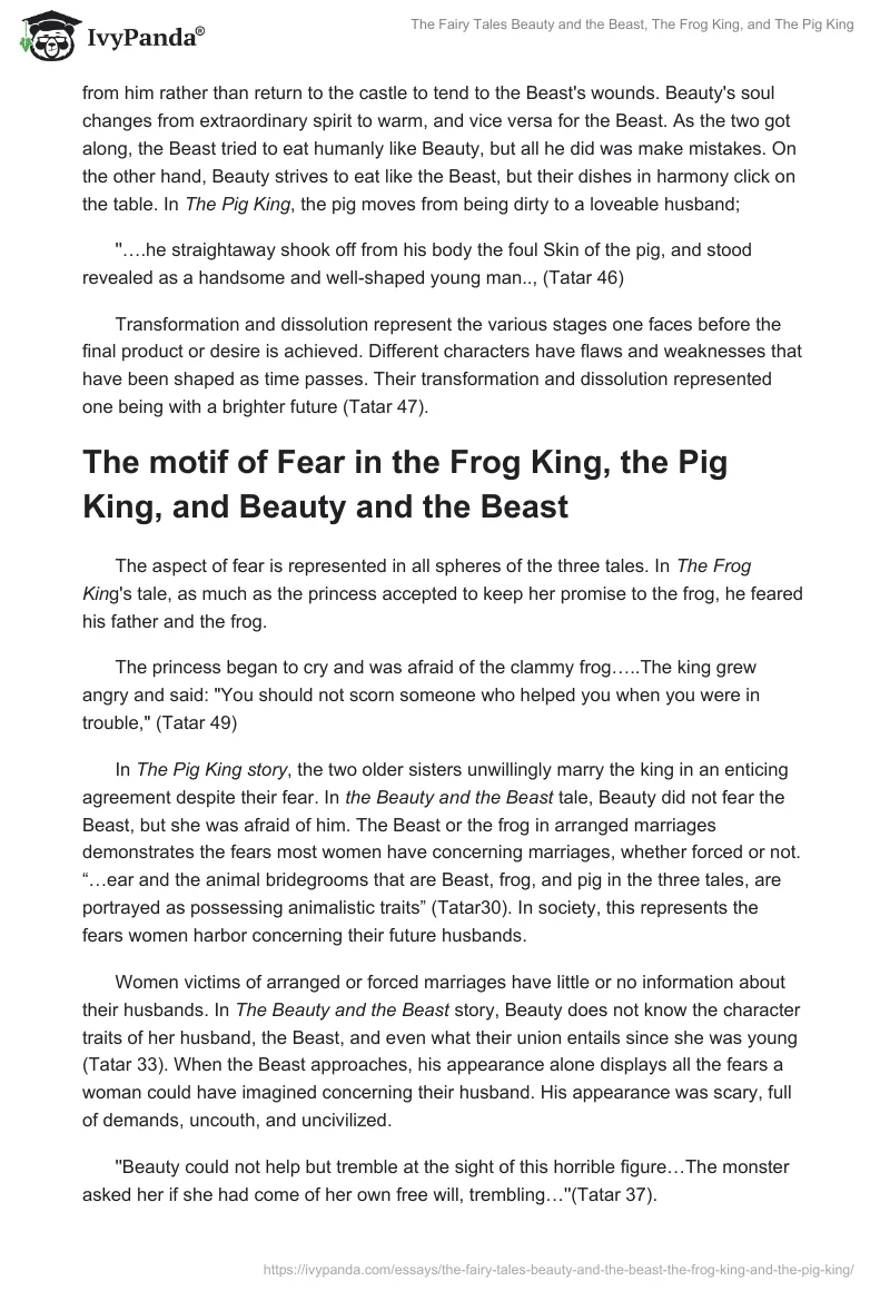 The Fairy Tales "Beauty and the Beast", "The Frog King", and "The Pig King". Page 4