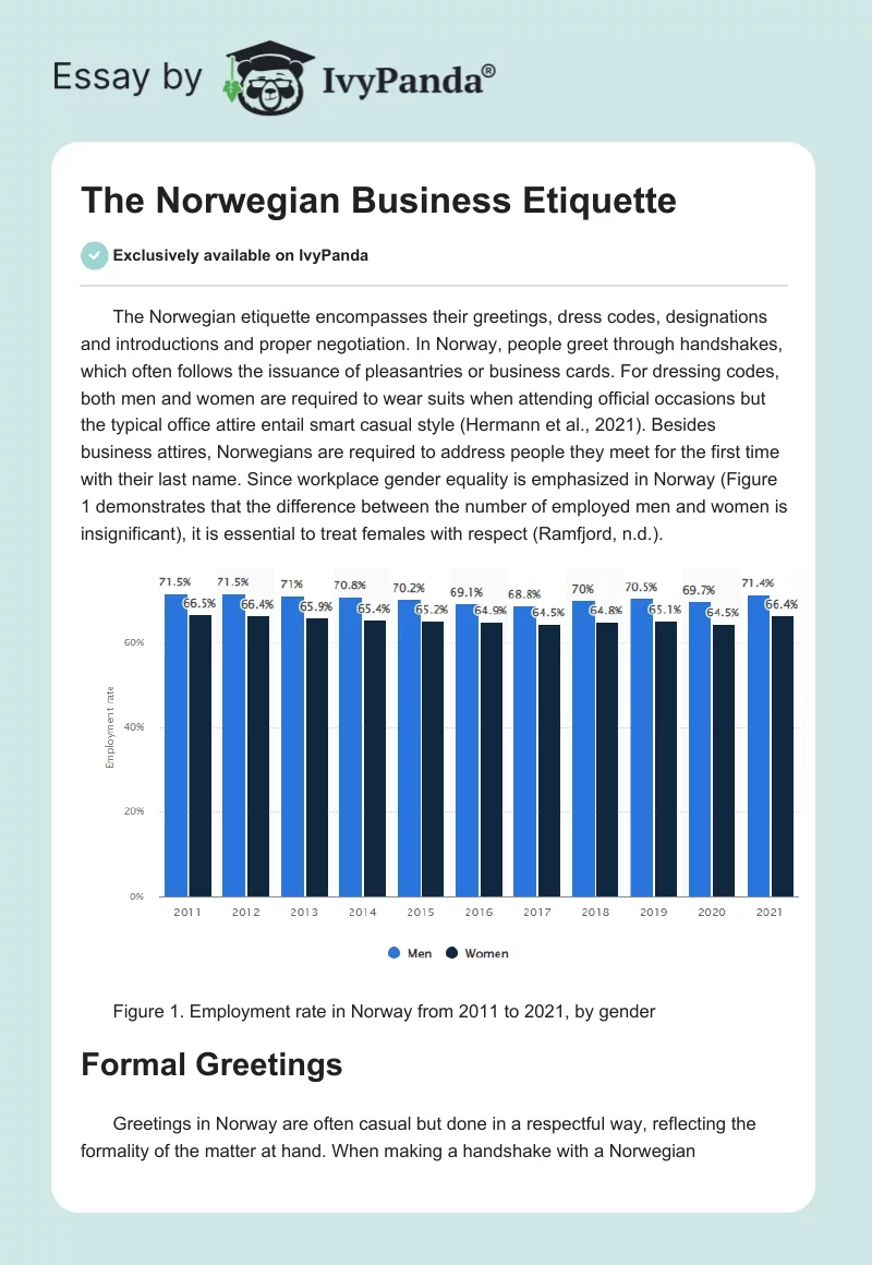 The Norwegian Business Etiquette. Page 1