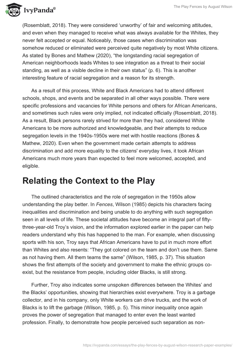 The Play "Fences" by August Wilson. Page 2