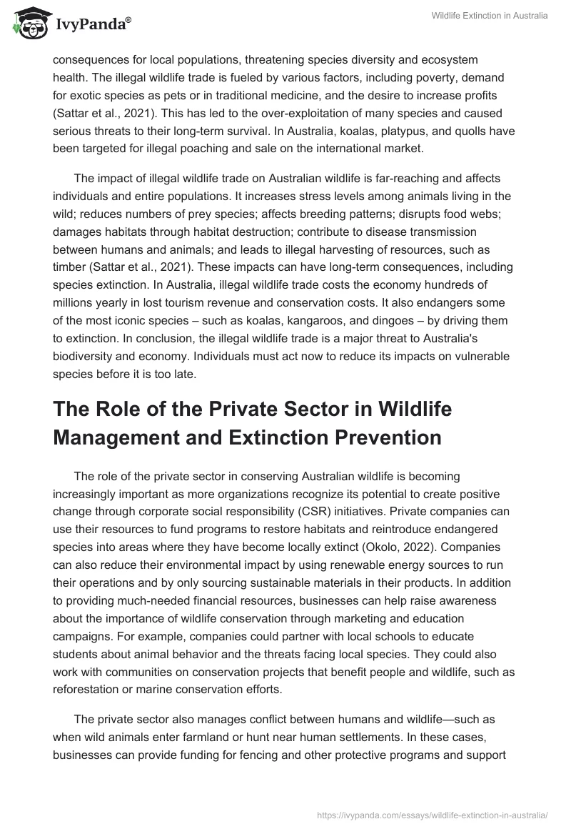 Wildlife Management and Extinction Prevention in Australia. Page 5