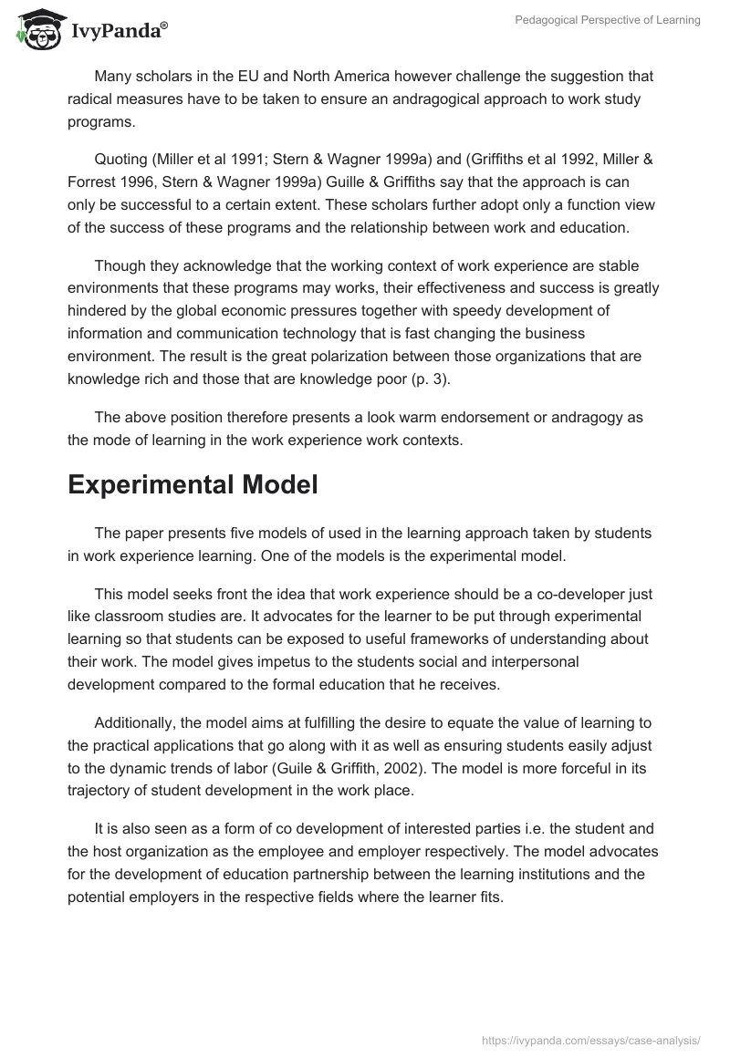 Pedagogical Perspective of Learning. Page 3
