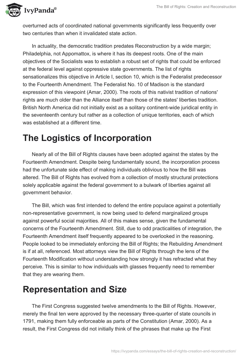 The Bill of Rights: Creation and Reconstruction. Page 2