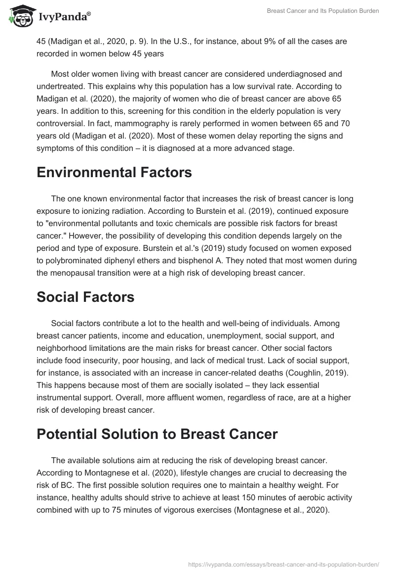 Breast Cancer and Its Population Burden. Page 2