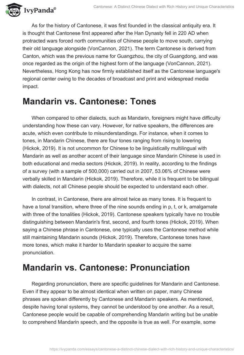 Cantonese: A Distinct Chinese Dialect with Rich History and Unique Characteristics. Page 2