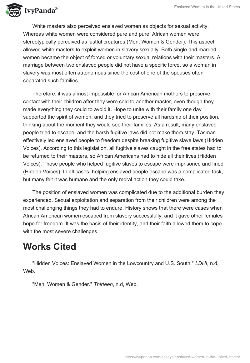 Enslaved Women in the United States. Page 2