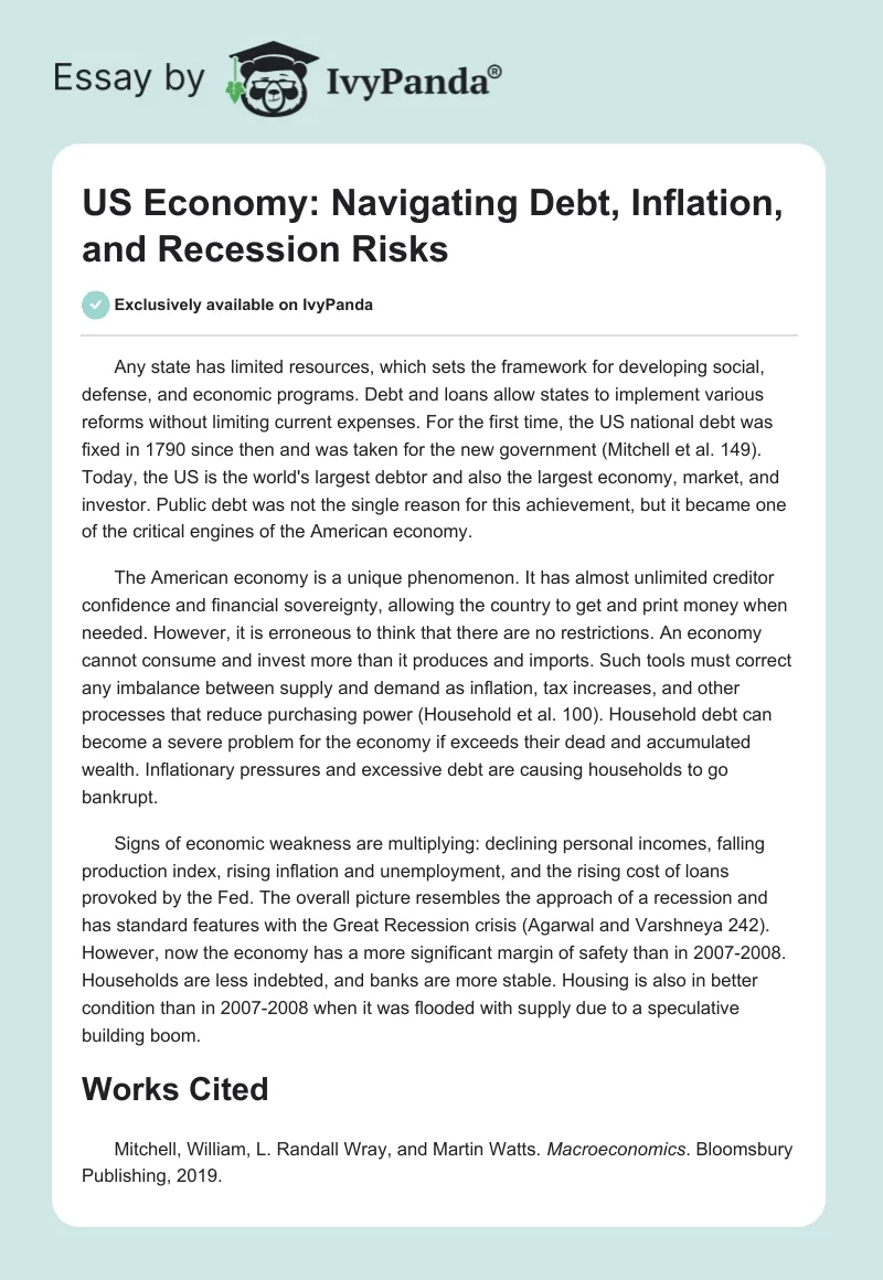US Economy: Navigating Debt, Inflation, and Recession Risks. Page 1