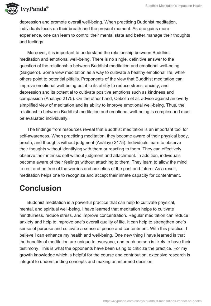 Buddhist Meditation’s Impact on Health. Page 4