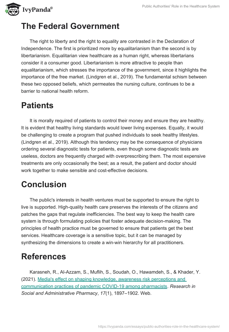 Public Authorities' Role in the Healthcare System. Page 3