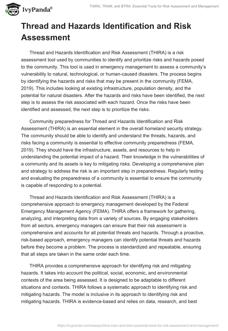 THIRA, TRAM, and BTRA: Essential Tools for Risk Assessment and Management. Page 4