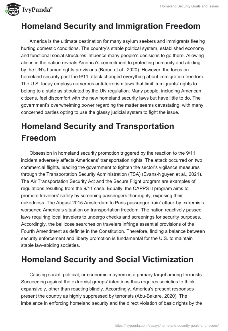 Homeland Security Goals and Issues. Page 2