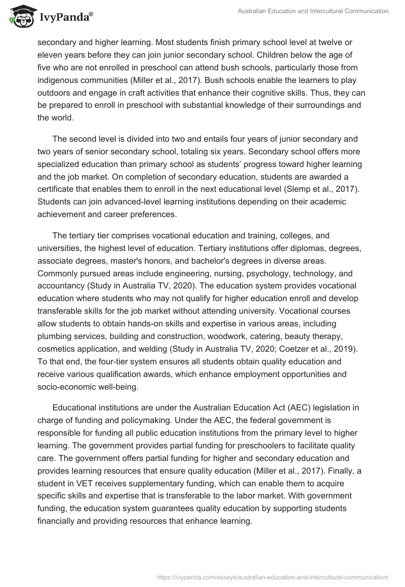 Australian Education and Intercultural Communication. Page 2