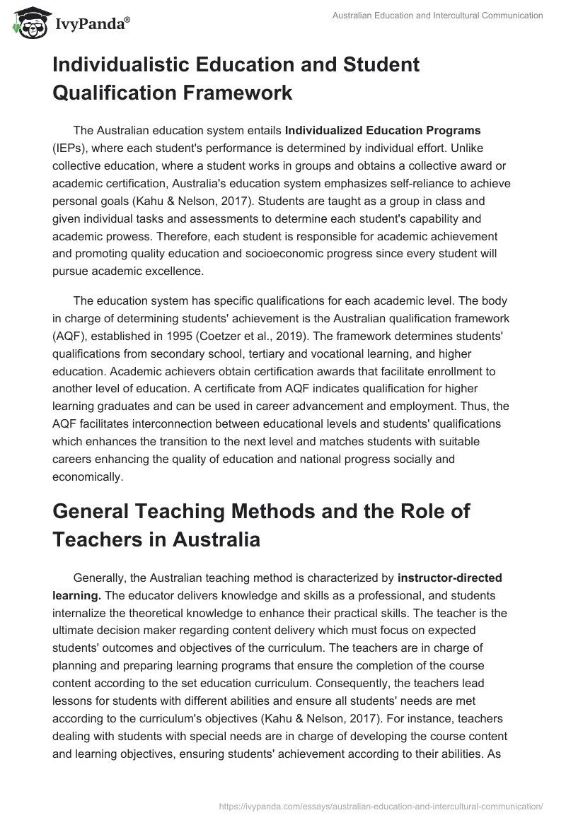 Australian Education and Intercultural Communication. Page 3